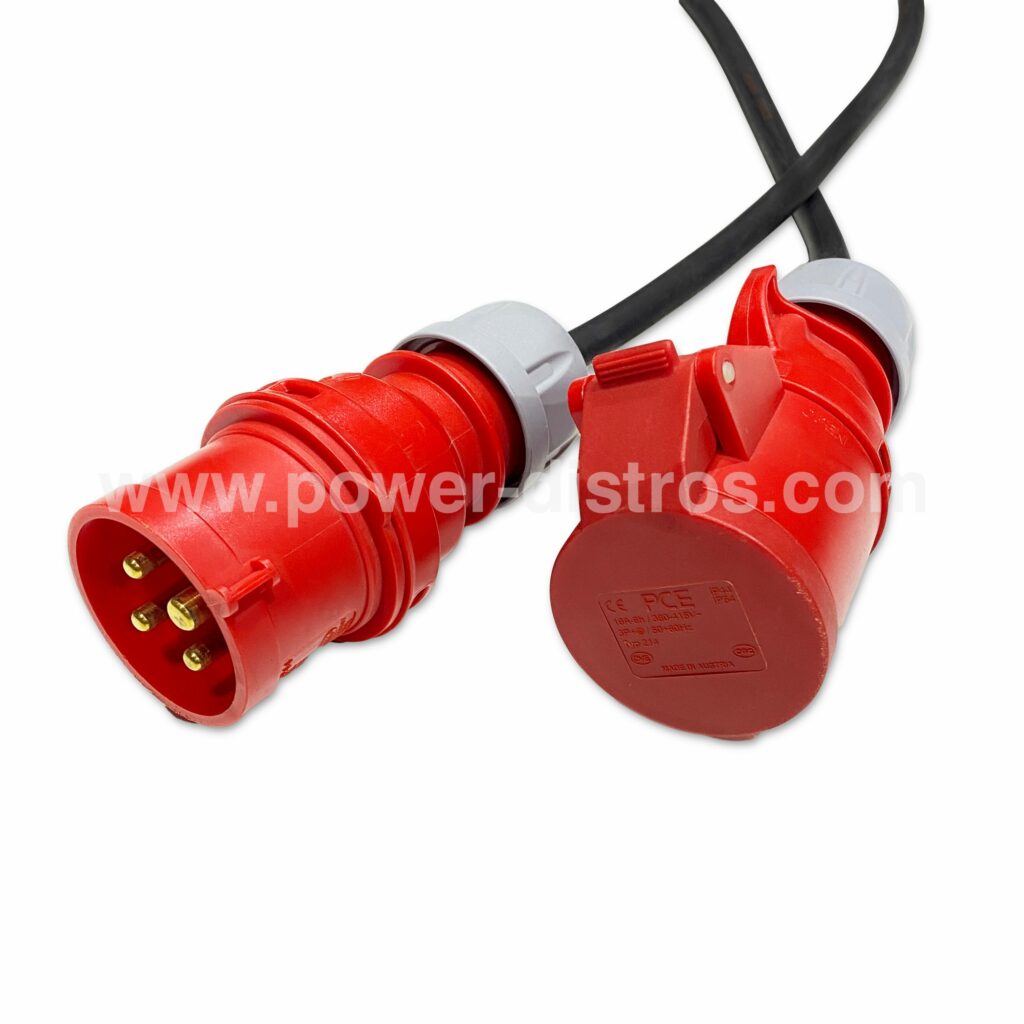 Power Extension Cable 16A 4P CEE Male to Female Cables & Extensions