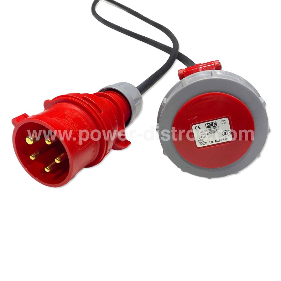 Power Extension Cable 16A 5P CEE Male to Female Cables & Extensions